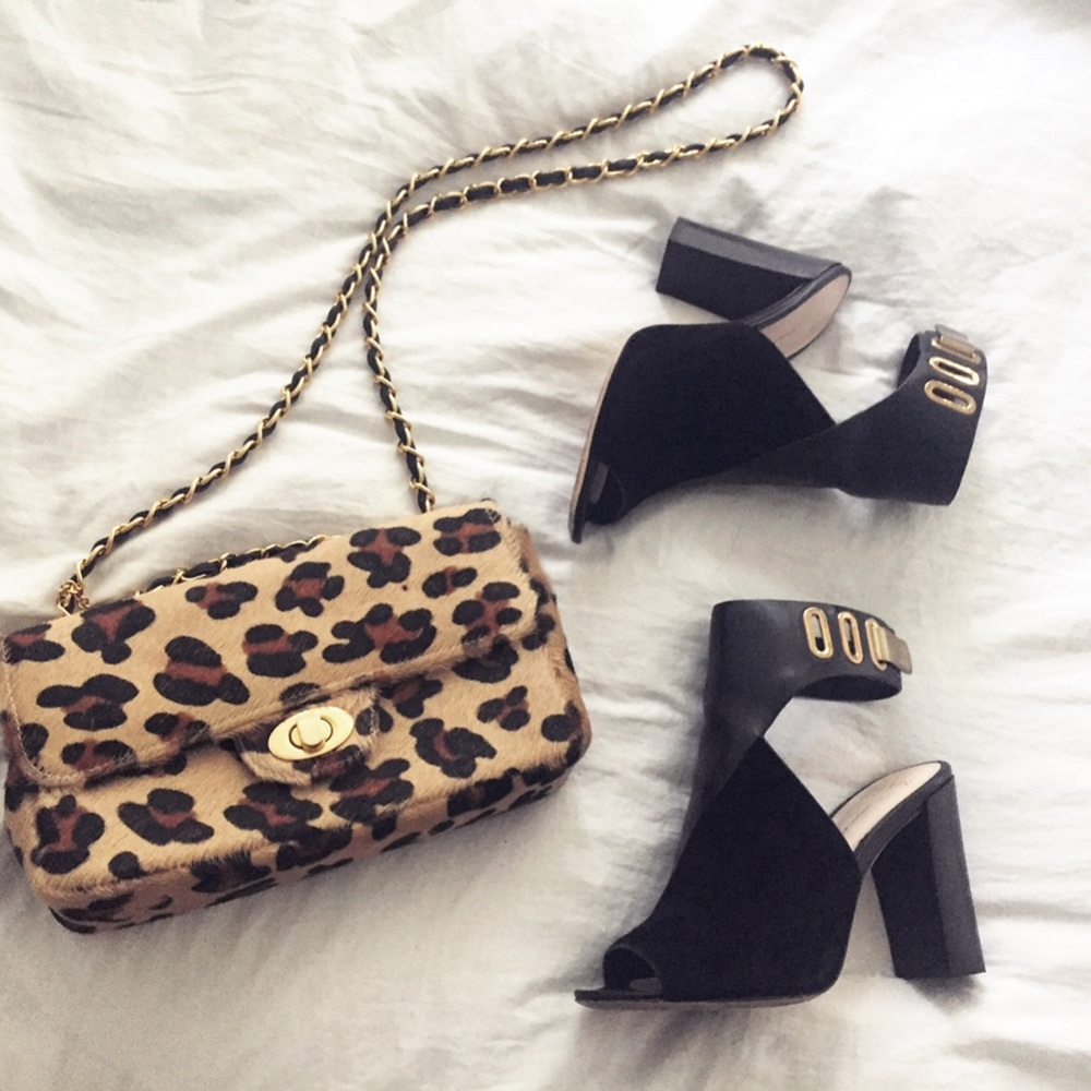 Aerin Black/Suede Block Heel